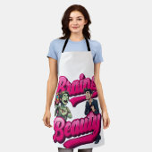 脳と美しい – ゾンビユーモアデザイン エプロン (着用した状態)