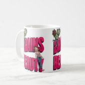 脳と美しい – ゾンビユーモアデザイン コーヒーマグカップ (正面左)