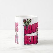 脳と美しい – ゾンビユーモアデザイン コーヒーマグカップ (中央)