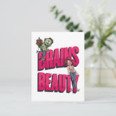 脳と美しい – ゾンビユーモアデザイン ポストカード (スタンド正面)