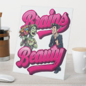 脳と美しい – ゾンビユーモアデザイン 台座サイン (インサイチュ)