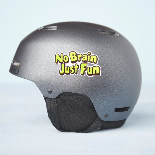 脳なんて要らない、ただ楽しく 黄色のテキスト シール (ヘルメット側面)