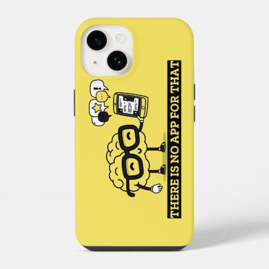 脳にはアプリはありません iPhoneケース (裏面)