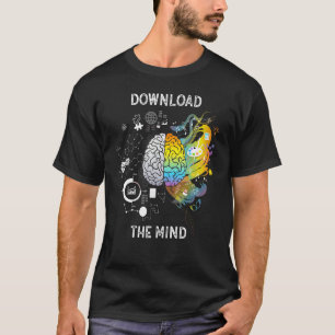 脳のデザインをダウンローおもしろいドカラフル Tシャツ