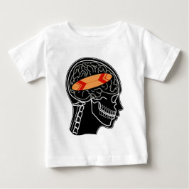 脳の中にサーフボードが!おもしろX線デザイン ベビーTシャツ