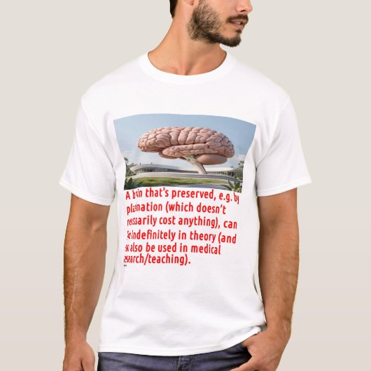 脳の保存メッセージ (建物) Tシャツ (正面)
