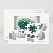 脳の分析、コンセプチュアル・コンピューターのアートワーク。 ポストカード (正面/裏面)