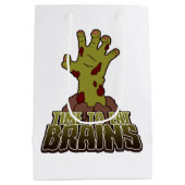 脳の恐ろし食べいゾンビ・ハロウィーン・ギフト ミディアムペーパーバッグ (裏面)