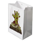 脳の恐ろし食べいゾンビ・ハロウィーン・ギフト ミディアムペーパーバッグ (裏面アングル)