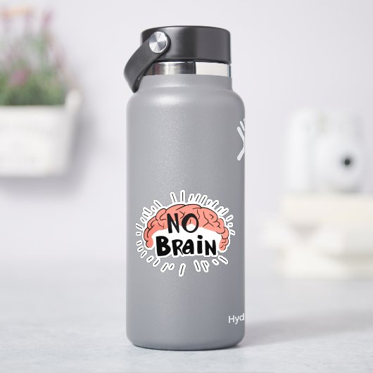 脳の文字おもしろいなし シール (HydroFlask)