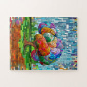 脳の木モザイクカラフル ジグソーパズル (横)