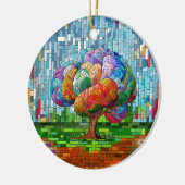 脳の木モザイクカラフル セラミックオーナメント (左)