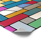 脳の木モザイクカラフル ポスター (角)