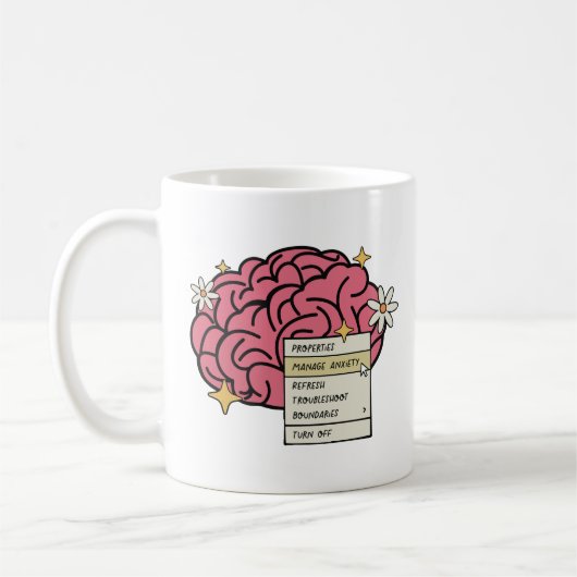 脳の特性が不安を管理する コーヒーマグカップ (左)