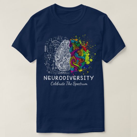 脳の神経多様性祝のスペクトル自閉症 Tシャツ (デザイン正面)