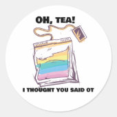 脳の神経多様性, ADHD,メンタルヘルス,ティー愛好家 ラウンドシール (正面)