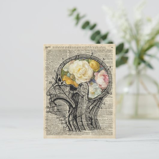 脳の花のフル自然恋人の辞書アート ポストカード (スタンド正面)