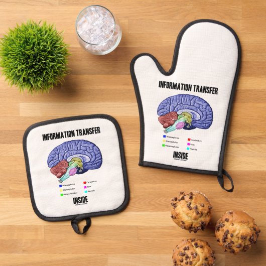 脳の解剖学的体液の内部での情報伝達 鍋つかみ&鍋敷きセット (トップダウン)