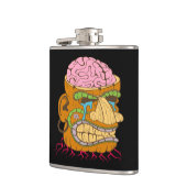 脳の露出ティキヘッド、黒おもしろい色 フラスク (左)
