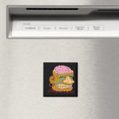 脳の露出ティキヘッド、黒おもしろい色 マグネット (インサイチュ (食洗機))