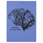 脳はあなたの心に親切にするダークブルーのクリップボード クリップボード (裏面)