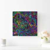 脳は大きな時計を溶かす スクエア壁時計 (ホーム)