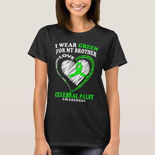 脳まひパパママI衣服グリーンMy Br Tシャツ (正面)