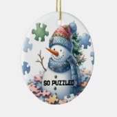 脳みそが凍った雪だるまのパズル セラミックオーナメント (右)