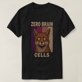 脳みそゼロキツネの面白いデザイン – かわいい動物のグッズ Tシャツ