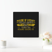 脳もしはアプリだと人に言い始めたかもしれない スクエア壁時計 (ホーム)