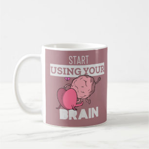 脳を使い始める 脳おもしろいデザイン コーヒーマグカップ