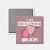 脳を使い始める |脳おもしろいデザイン マグネット (正面/裏面)