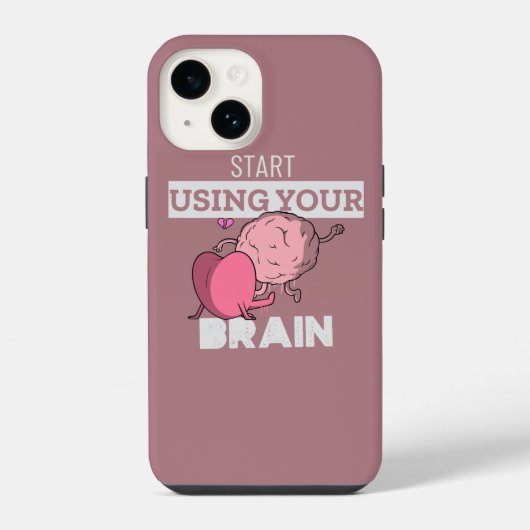 脳を使い始める |脳おもしろいデザイン iPhoneケース (裏面)