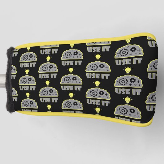 脳を使う ゴルフヘッドカバー (正面)