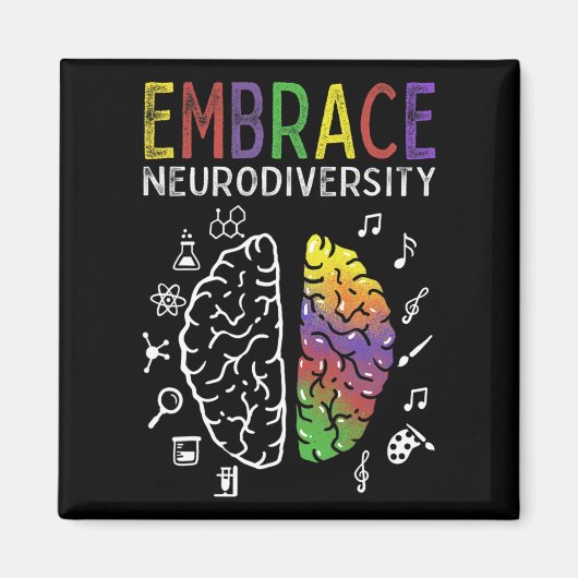 脳を使った自閉症を受け入れる神経多様性 マグネット (正面)