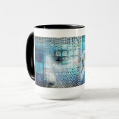 脳を持つデータ·サ学イエンス·マシン マグカップ (正面左)