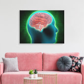 脳を持つ女性体の概念図2 キャンバスプリント (インサイチュ (リビング))