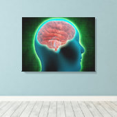 脳を持つ女性体の概念図2 キャンバスプリント (インサイチュ (ウッドフロア))