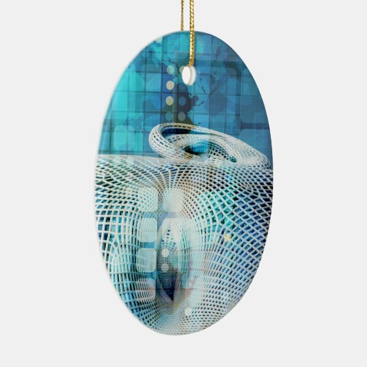 脳を持つ学データサイエンスマシン セラミックオーナメント (右)