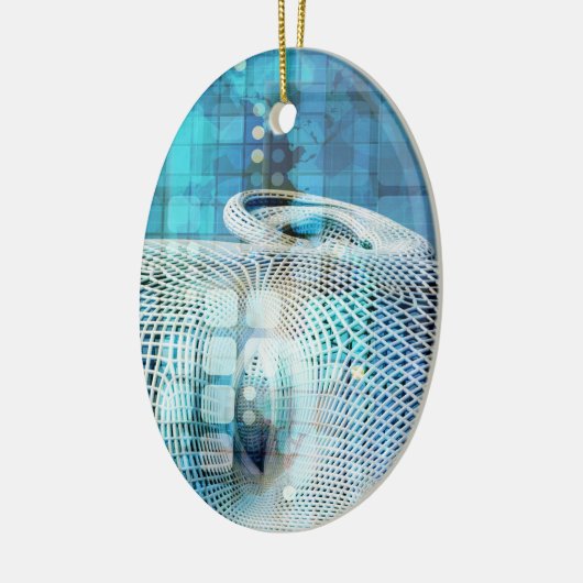 脳を持つ学データサイエンスマシン セラミックオーナメント (左)