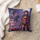 脳を配るハロウィーンゾンビのトリックまたは治療 クッション (ブランケット)