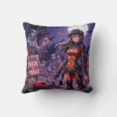 脳を配るハロウィーンゾンビのトリックまたは治療 クッション (裏面)