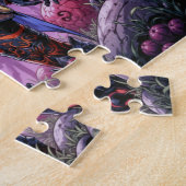 脳を配るハロウィーンゾンビのトリックまたは治療 ジグソーパズル (側面)