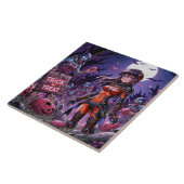 脳を配るハロウィーンゾンビのトリックまたは治療 タイル (側面)