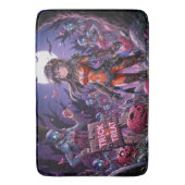 脳を配るハロウィーンゾンビのトリックまたは治療 バスマット (正面縦)