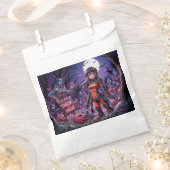 脳を配るハロウィーンゾンビのトリックまたは治療 フェイバーバッグ (クリップ留めされた状態)