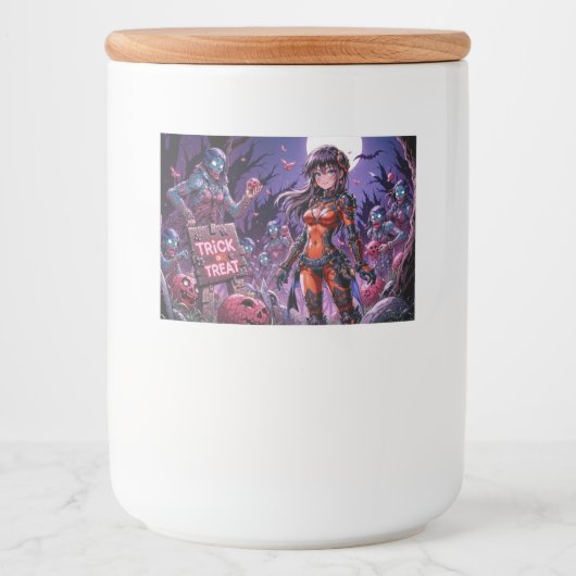 脳を配るハロウィーンゾンビのトリックまたは治療 フードラベル (正面)