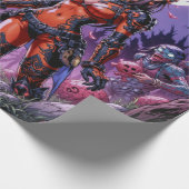 脳を配るハロウィーンゾンビのトリックまたは治療 ラッピングペーパー (角)