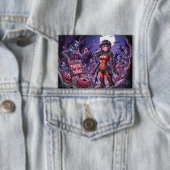 脳を配るハロウィーンゾンビのトリックまたは治療 缶バッジ (インサイチュ)