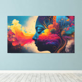 脳カラフル キャンバスプリント (インサイチュ (ウッドフロア))